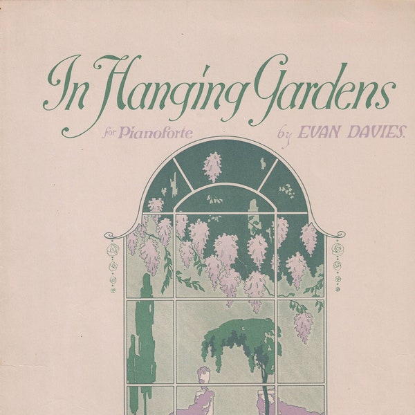 Vintage Piano Solo, In the Hanging Garden Sheet Music, Even Davies, Coffee Table Book, Scrapbooking, Journals