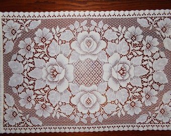 Heritage Lace Victorian Rose Rectagle Doily, Placemat, Home Decor