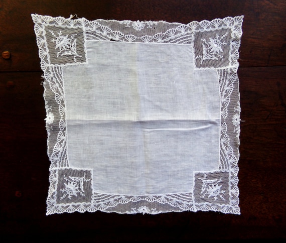 Antique Hand Embroidered Bridal Handkerchief Bund… - image 5
