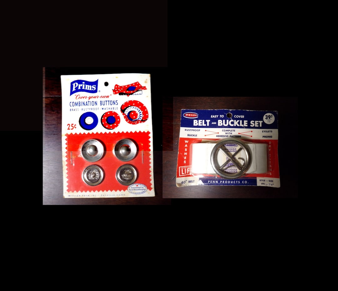 Vintag Belt Buckle Kit & Prims Combination Buttons, Make Your Own Belt