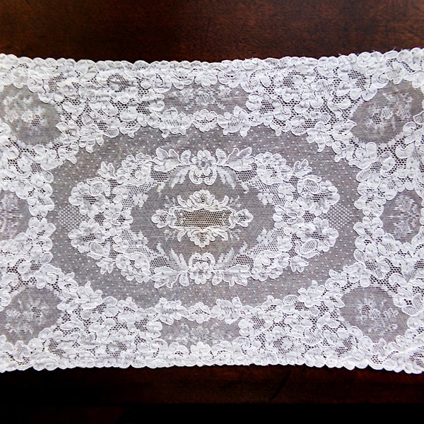 Vintage French Alencon Lace Doily Placemat, Home Decor, Scrapbooking, Slow Stitch Journals