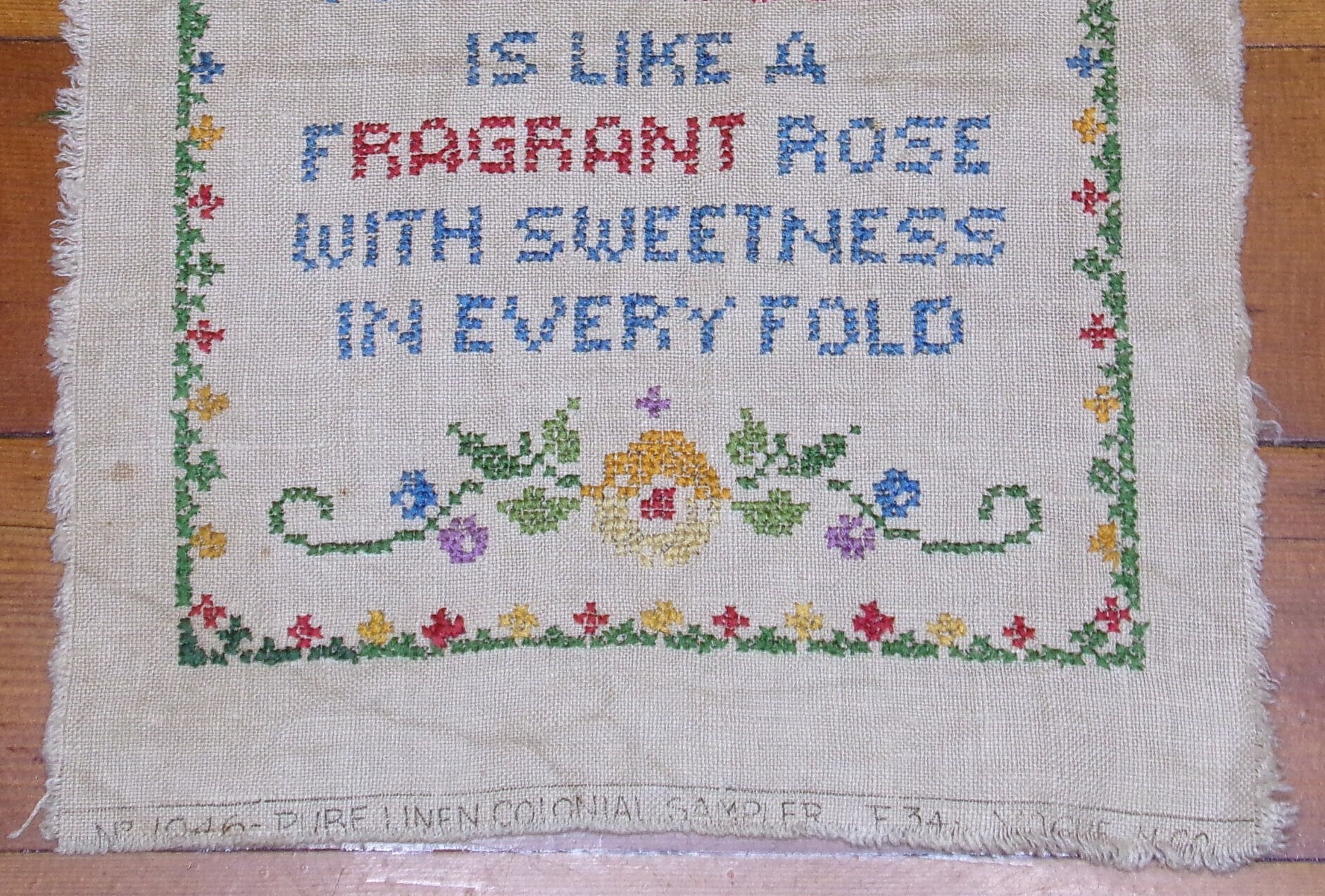Antique Colonial Samplers, Cross Stitch Panels of a Mothers Love &amp; Home ...