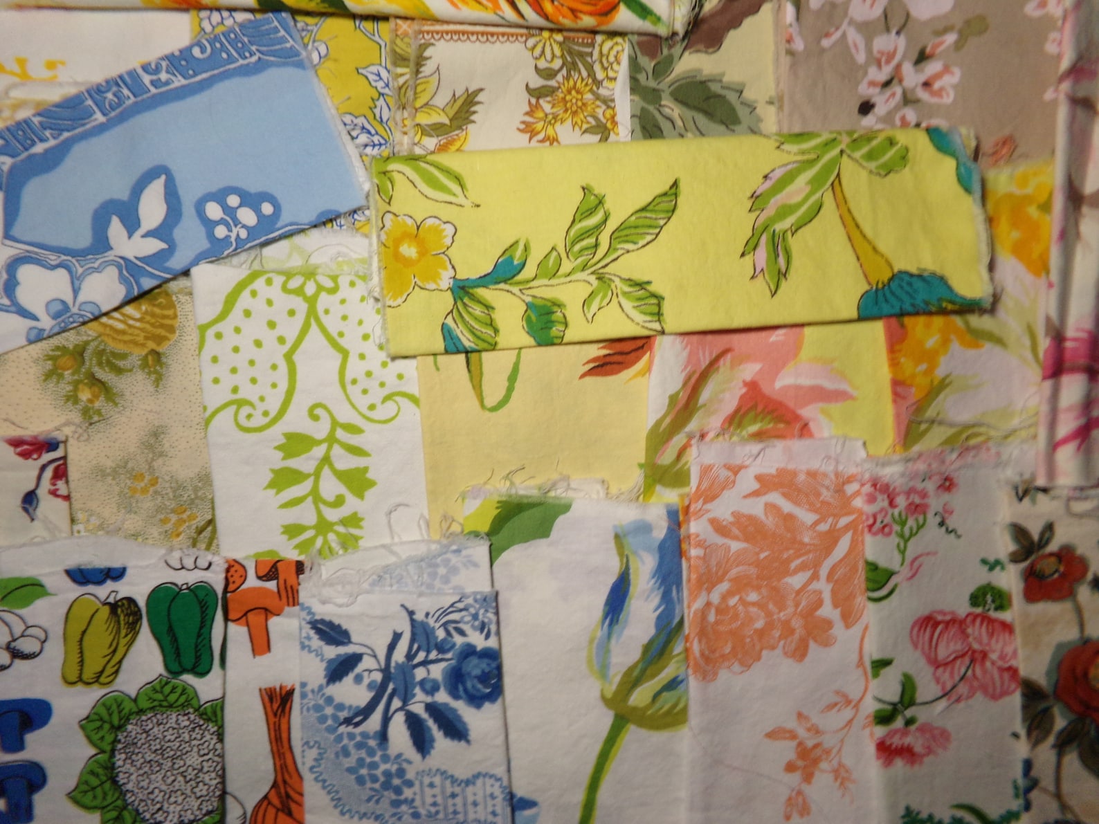 Vintage Hand Print Fabric Mystery Bundle High End Brands Etsy