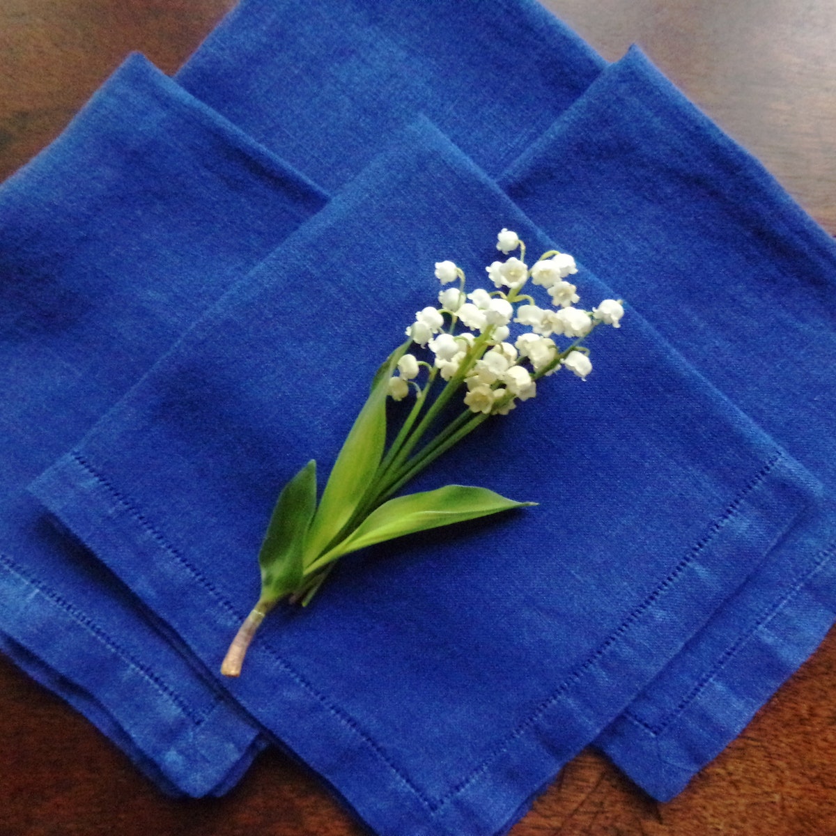 Vintage Linen Napkins, Indigo Blue, Set of Four - Etsy