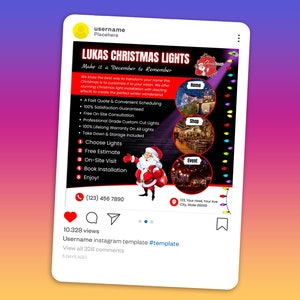 Christmas Light Installation Service Flyer, DIY Canva Editable ...