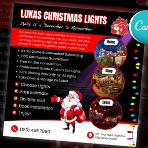 Christmas Light Installation Service Flyer, DIY Canva Editable ...