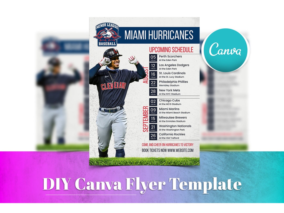 Baseball Flyer, Baseball Tournament Design, DIY Canva Baseball Schedule
