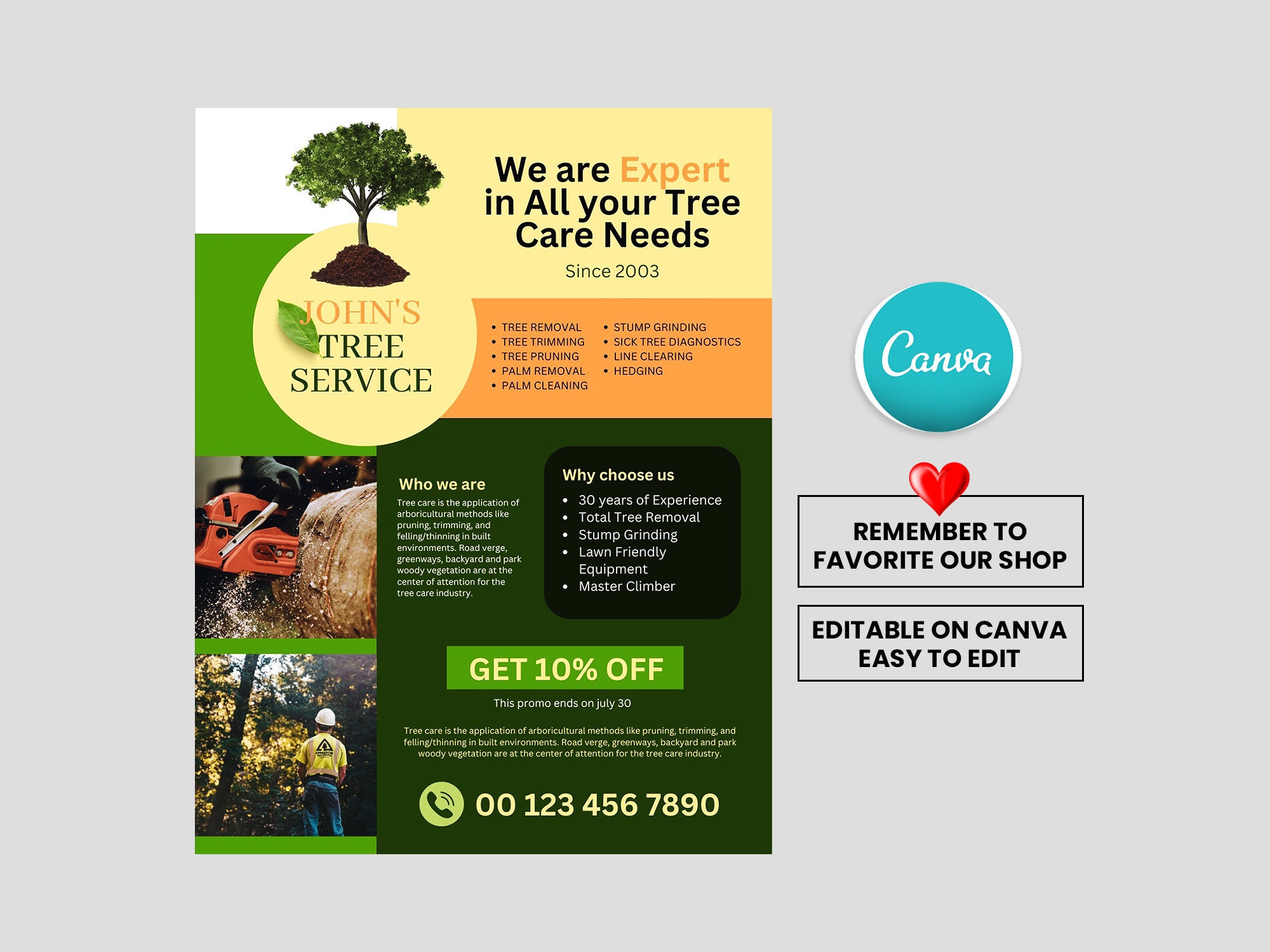 Tree Services Flyer, Printable Tree Trimming Service Flyer Design, DIY