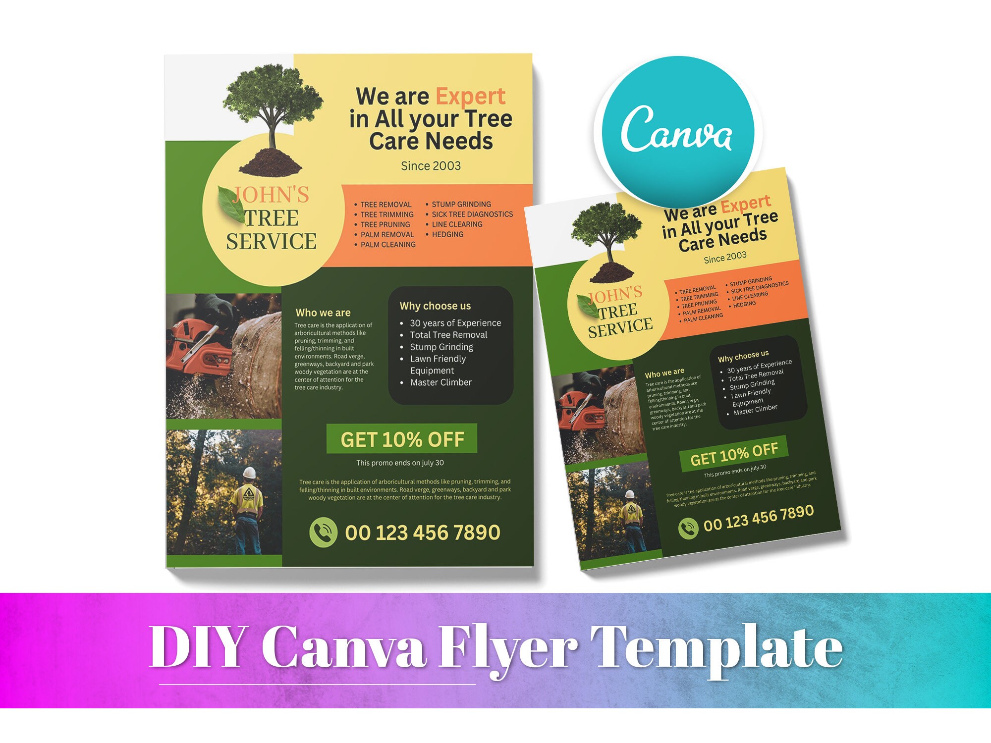 Tree Services Flyer, Printable Tree Trimming Service Flyer Design, DIY