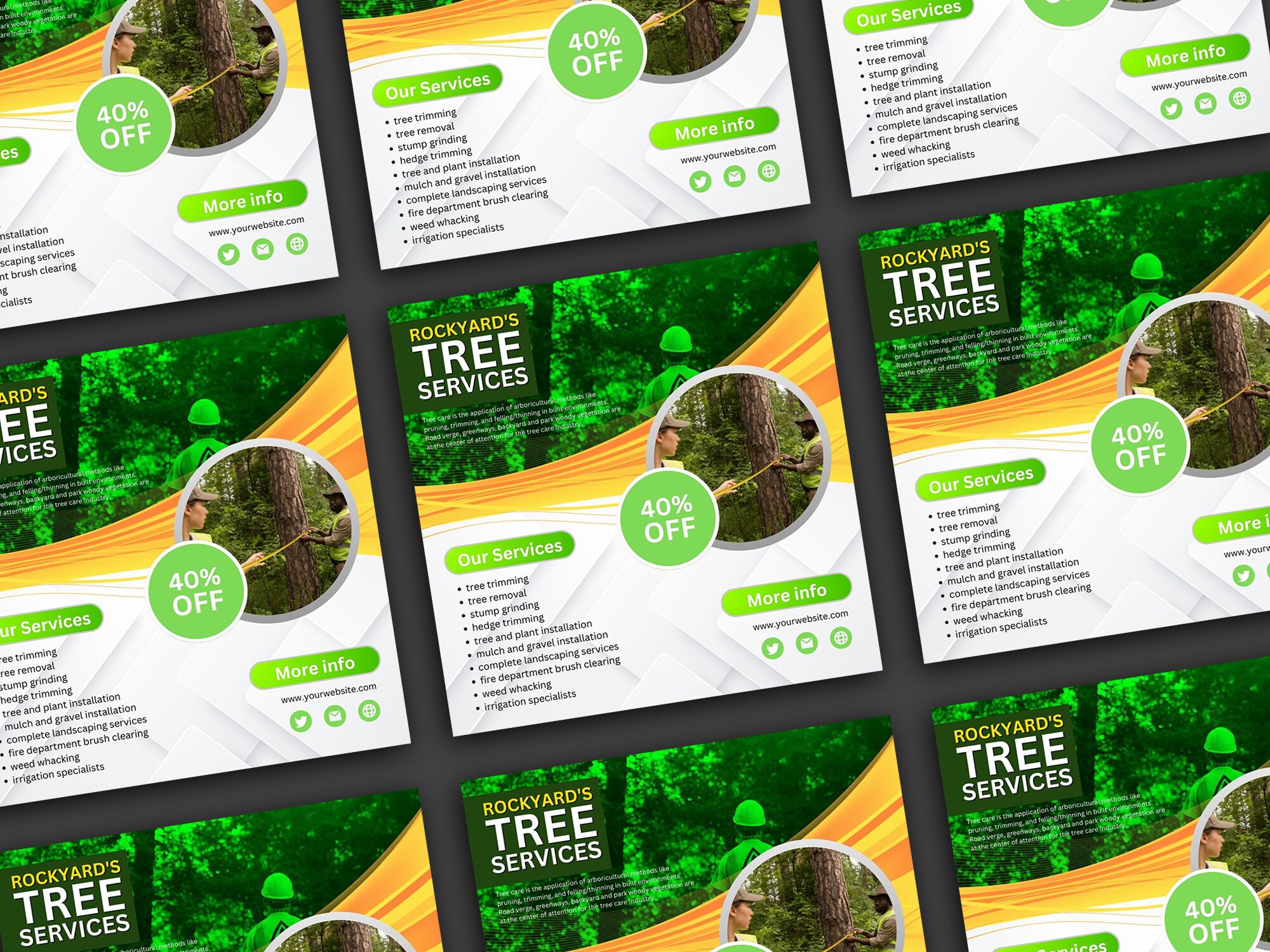 Tree Services Flyer, Editable Tree Trimming Service Instagram Post, DIY