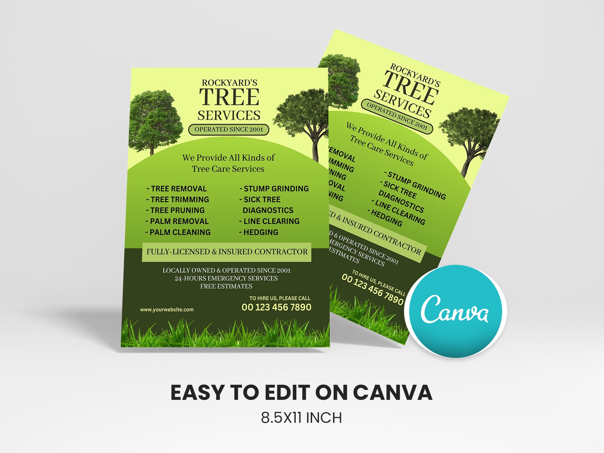 Tree Services Flyer, Printable Tree Trimming Service Flyer Design, DIY