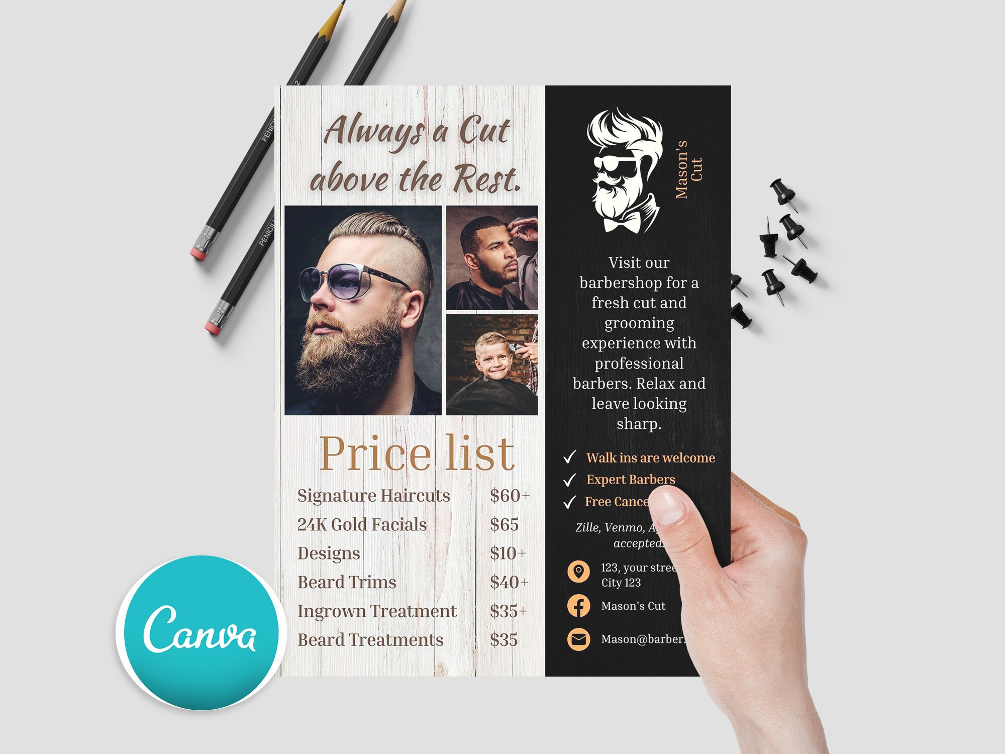 Flyer, Template, DIY Canva Hair Salon Template