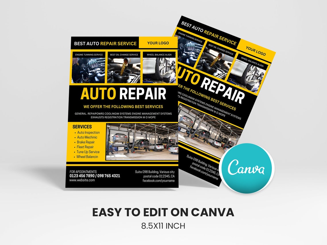 Auto Repair Shop Flyer Vehicle Repair Shop Flyer DIY Canva Automobile Auto Repair Shop Flyer Vehicle Repair Shop Flyer DIY Canva Automobile