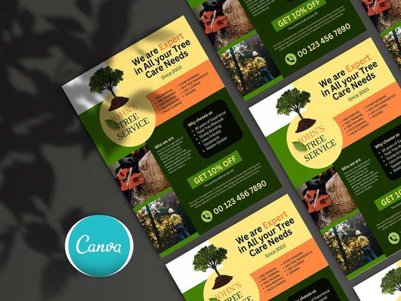 Tree Services Flyer, Printable Tree Trimming Service Flyer Design, DIY