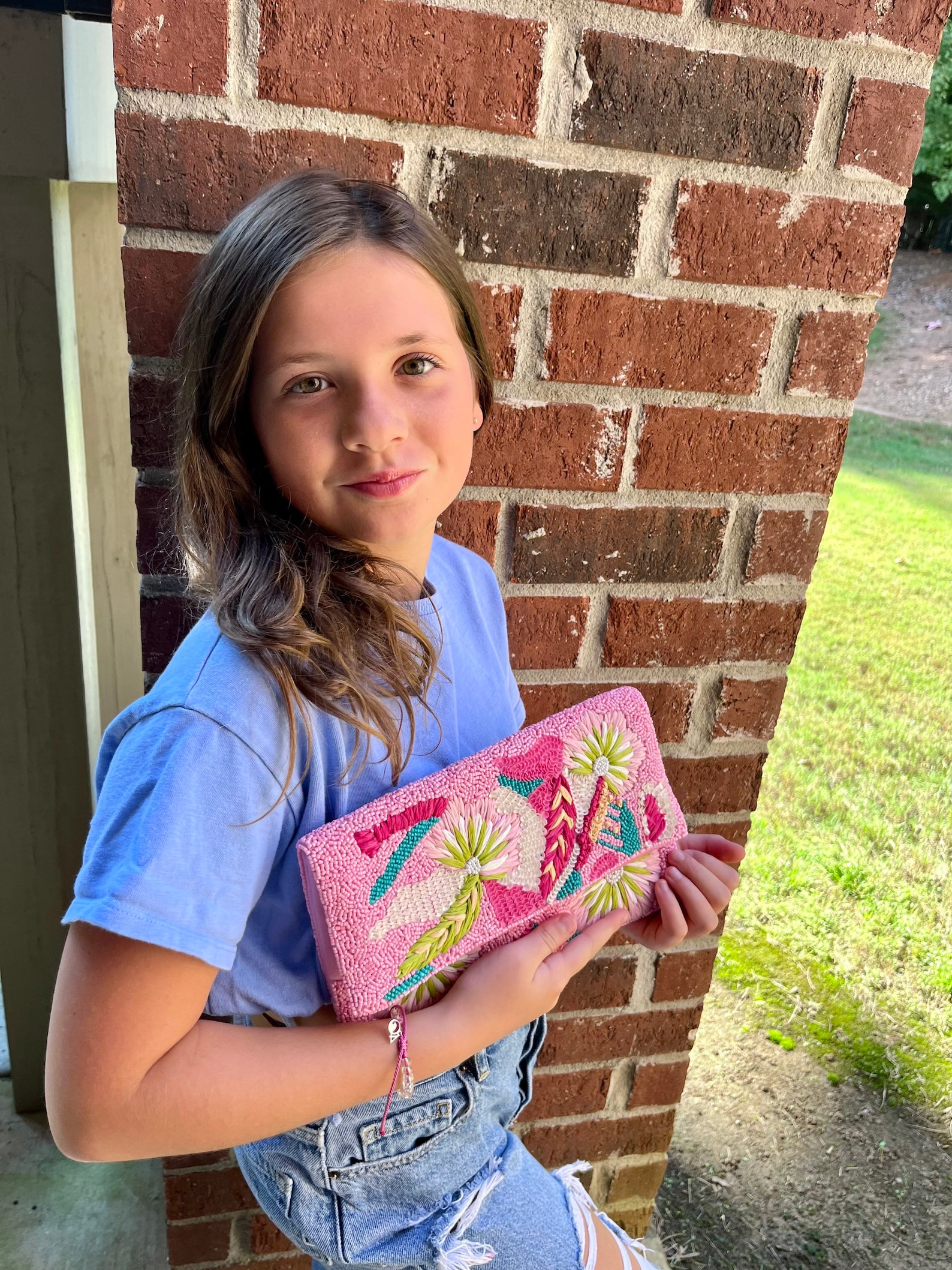 Embroidery Bag Clutch Colorful Clutch Pink Hand Beaded Etsy
