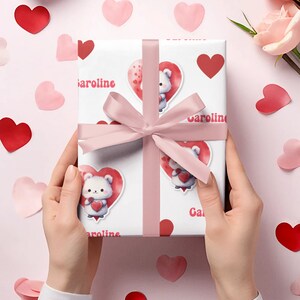 Custom Valentines Day Gift Wrap Girl,Personalized Valentines Day Wrapping Paper,Valentines Day Gift Wrap,Wrapping Paper For Valentines Day
