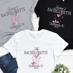 Customized Coquette Bachelorette Shirt Custom Name Coquette Bachelorette Party Tshirt Matching Bachelorette Shirts Coquette Bow Bachelorette