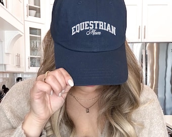 Customized Equestrian Mom Hat Horse Back Riding Mom Cap Equestrian Gift Horse Riding Hat For Mom Gift Horse Show Mom Hat Gift For Horse Mom