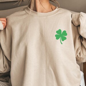 Embroidered Clover Sweatshirt Lucky Clover Embroidered Crewneck St Patricks Day Sweatshirt Clover Crewneck St Patty&#39;s Day Irish Gift
