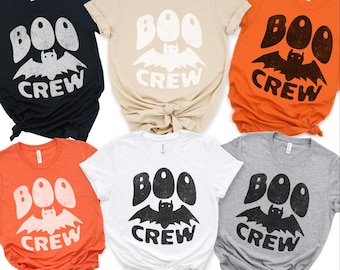 Camiseta retro de Halloween Boo Crew Camiseta personalizada para grupo Boo Crew Camiseta linda para la temporada de Halloween de la familia Camiseta a juego para compañeros de trabajo Camiseta de Halloween para grupo Boo