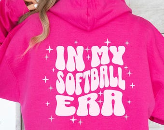 Customized Softball Hoodie Teenage Girl Softball Player Oversized Sweatshirt Softball Player Custom Name Hoodie Female Softball Player Gift