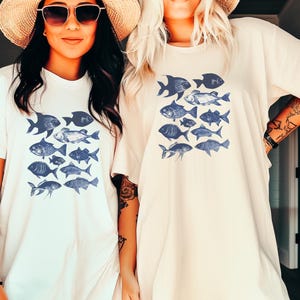 Comfort Colors Fisherman Aesthetic Shirt Women Aesthetic Fish Crewneck Female Fish Aesthetic Shirt Beach Shirt Ocean Lover T-Shirt Gift
