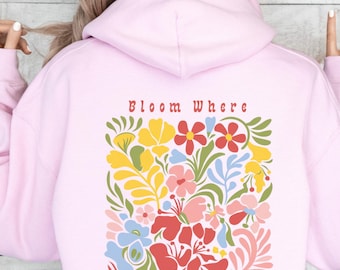 Boho-Sweatshirt mit Wildblumenmuster, christliches Sweatshirt, Hoodie mit Wildblumenmuster, religiöses Shirt, Glaubensshirt, Damen-Hoodie mit Bibelvers