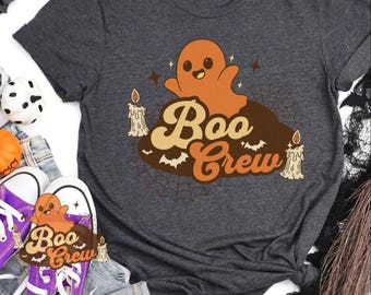 Linda camiseta retro de Halloween Boo Crew Camiseta grupal Boo Boo Crew Camiseta familiar Boo Crew Camiseta de fiesta de Halloween Camiseta de temporada espeluznante Camiseta a juego para compañeros de trabajo
