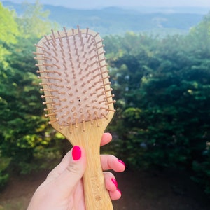 Natural Bamboo Hair Brush, Wooden Bamboo Hair Brush, Lightweight Detangling Hair Brush, Sustainable Hair Accessories, Eco Friendly Product
