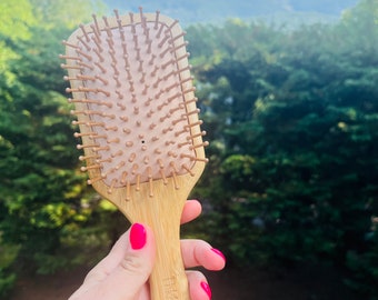 Natural Bamboo Hair Brush, Wooden Bamboo Hair Brush, Lightweight Detangling Hair Brush, Sustainable Hair Accessories, Eco Friendly Product