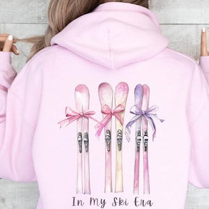 Schnee Ski fahren Hoodie Frauen Rosa Kokette Schnee Ski Crewneck In meiner Ski Era Sweatshirt Winter Ski Ausflug Hoodie Weiblich Apres Ski Crewneck Geschenk