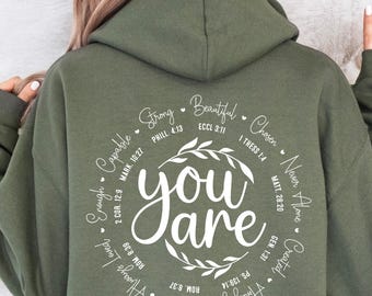 Christian Bible Verse Hoodie Teenager Bible Verse Crewneck Christian Teen Faith Hoodie Unisex Religious Hoodie Oversized Christian Teen Gift