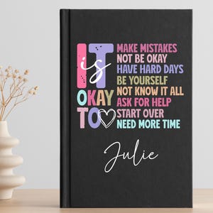 Personalized Daily Self Care Journal Women Custom Name Mental Health Journal For Her Daily Affirmation Notebook Self Care Notebook Gift Idea