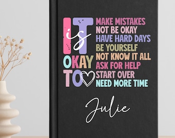 Personalized Daily Self Care Journal Women Custom Name Mental Health Journal For Her Daily Affirmation Notebook Self Care Notebook Gift Idea