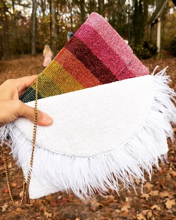 White Beaded Clutch Novelty Purse Bridal Shower Gift Evening Clutch for Wedding Wedding Clutch for Bride Bridal Clutch for Wedding Day Etsy Ireland