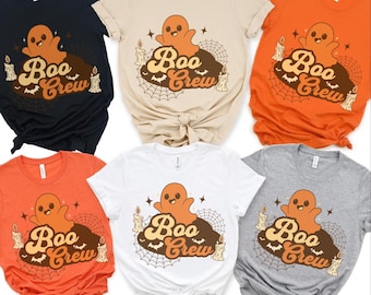 Linda camiseta retro de Halloween Boo Crew Camiseta grupal Boo Boo Crew Camiseta familiar Boo Crew Camiseta de fiesta de Halloween Camiseta de temporada espeluznante Camiseta a juego para compañeros de trabajo