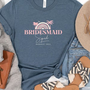Custom Beach Bachelorette Party Shirts Personalized Matching Tropical Bachelorette T-Shirts Group Caribbean Bachelorette Shirts Bach Gift