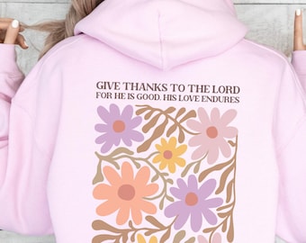 Boho-Sweatshirt mit Wildblumenmuster, christliches Sweatshirt, Hoodie mit Wildblumenmuster, religiöses Shirt, Glaubensshirt, Damen-Hoodie mit Bibelvers