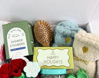 Holiday Gift Box for Teen Girls & College Students, Cozy Self Care Kit, Christmas Spa Set, Winter Relaxation Package, Stocking Stuffer Idea