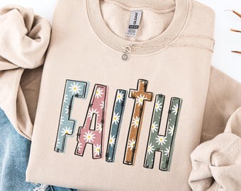 Christian Flower Crewneck Christian Boho Flower Hoodie Christian Shirt Teenage Girl Christian Crewneck Women Flower Faith Shirt Faith Gift