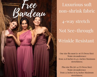 Infinity Bridesmaid Party Dress With Free Bandeau, Convertible Dress, Bridesmaid Dress, Long  Dress Plus Size, Multi-way Dress,  Wrap Dress
