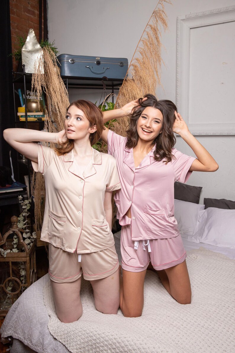 Pajama Set Bridesmaid Bridesmaids Pajamas Bridesmaid Gifts Etsy