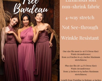 Infinity Dress With Bandeau, Convertible Dress, Bridesmaid Dress, Long  Dress Plus Size, Multi-way Dress,  Wrap Dress