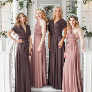 Matchimony Multiway Long Convertible Bridesmaid Made In And Chiffon Over 12  Different Styles Dress - June Bridals