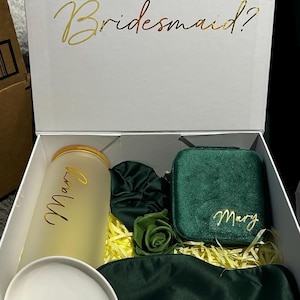Forest Green Bridesmaid Proposal Box, Will You Be My Bridesmaid Proposal Box, Personalized Bridesmaid Gift Box Matron, Terracotta Bridesmaid