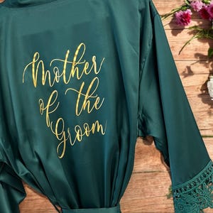 Mother of the Bride Robe | Custom Bridesmaid Robes |  Robes for Wedding | Green Wedding Robe  | Kimono Robe | Bachelorette Party Robes Set