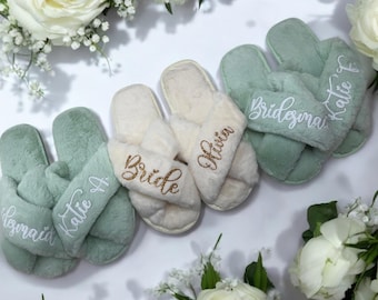 Fluffy Bride Slippers Bachelorette Party Gifts for Bridesmaid Proposal Bridal Shower Gift for Her