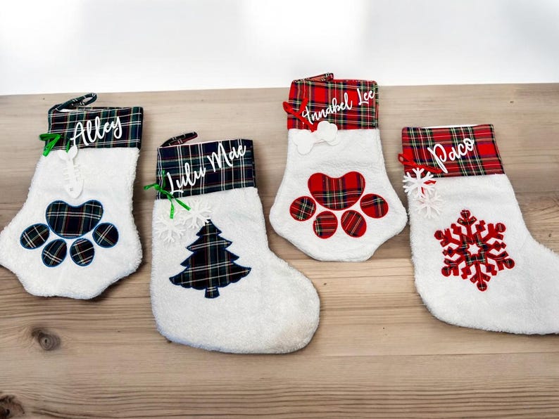 Custom Name Christmas Santa Stockings, Personalized Christmas Gift Bag