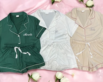 Bridesmaid Pajamas Set, Custom Bridal Party PJs