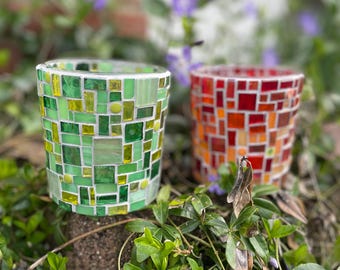 Mozaïek, mozaïekkunst, theelichtje, lantaarn, decoratie